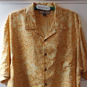 ****SOLD***Tommy Bahama Yellow Hawaiian Silk Shirt